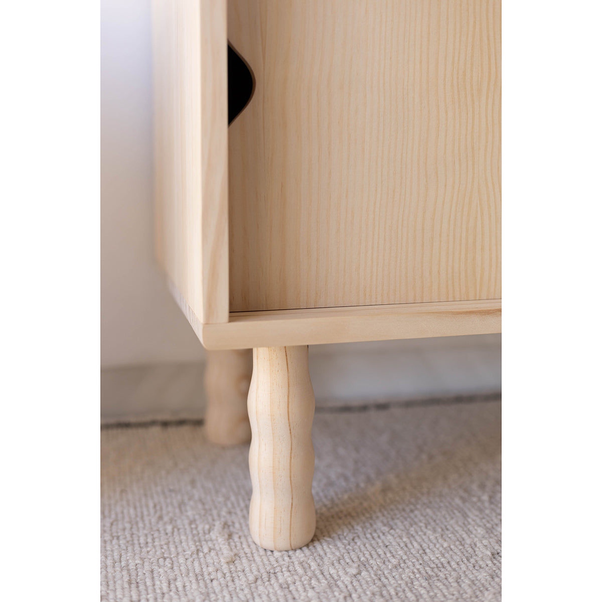 Moreta Meuble TV en bois massif avec 2 portes 120 cm