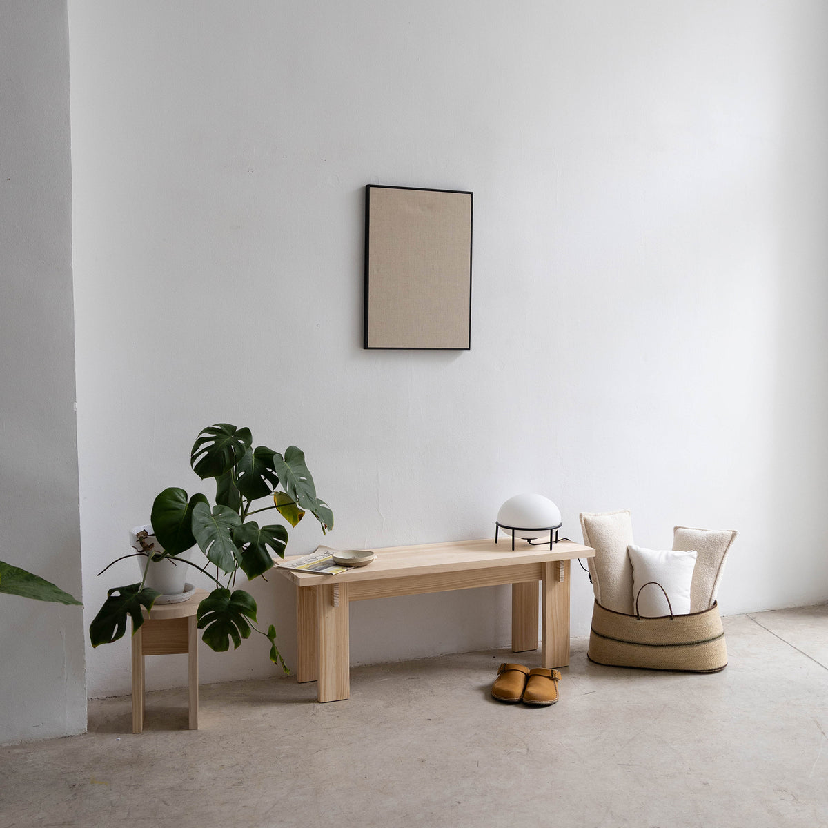 Banc moyen Begur en bois de pin massif 120 cm