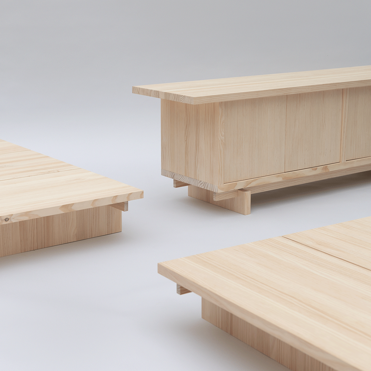 Nova - Rectangular coffee table in solid pine wood 135 cm