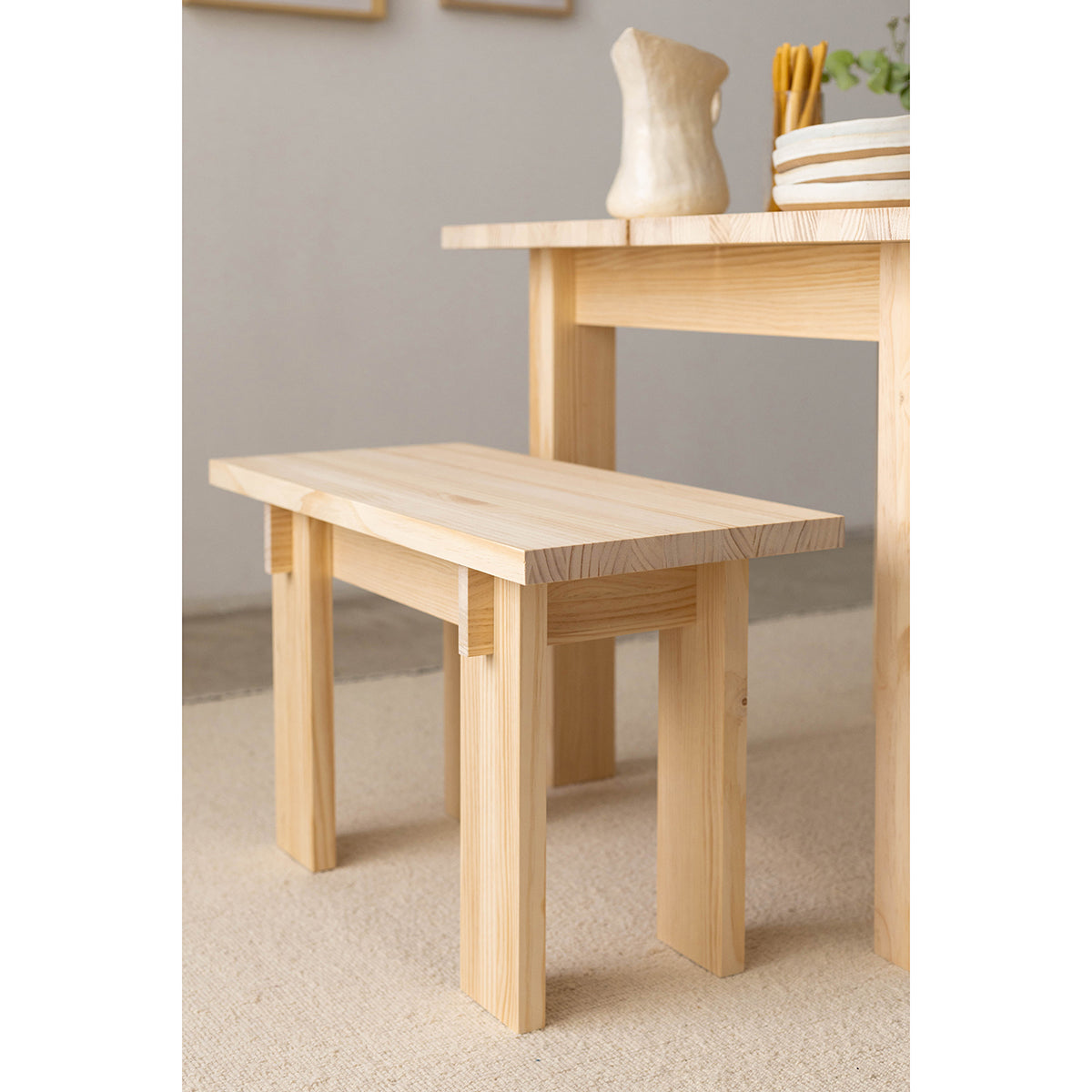 Begur small bench in solid pine wood 75 cm
