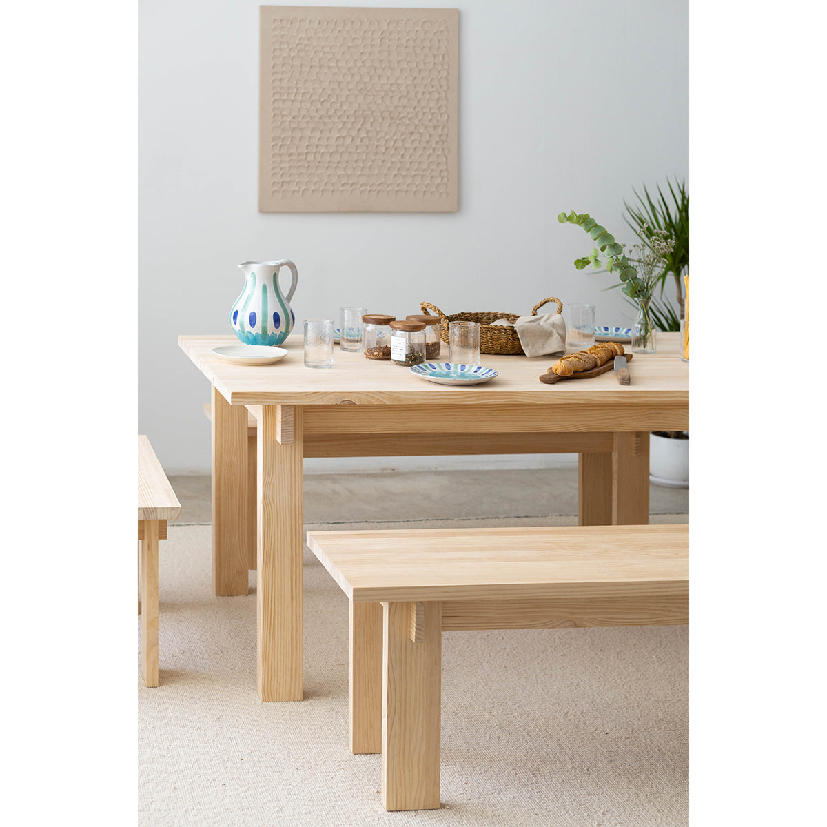 Mesa de comedor Palafrugell de madera maciza de pino 180 x 90 cm