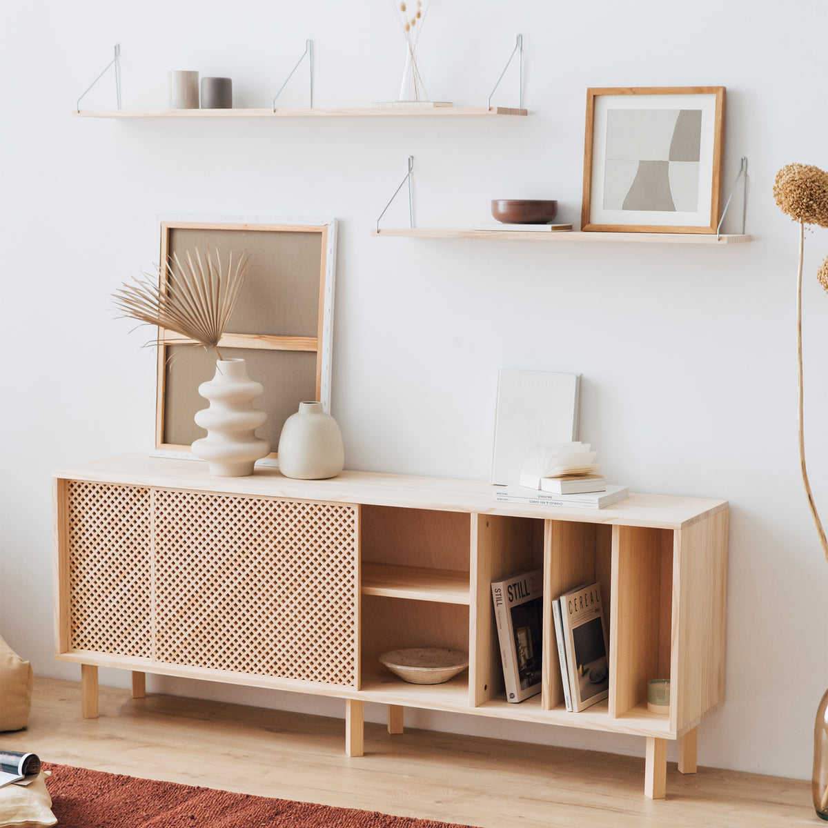 Buffet Ambolo en pin avec 2 portes 170 cm