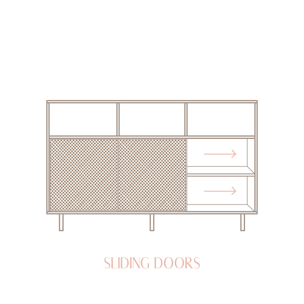 Buffet Mundina en pin avec 3 portes 180 cm