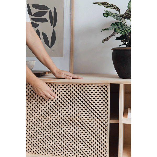 Moraig sideboard in pine with 2 lattice doors 150 cm