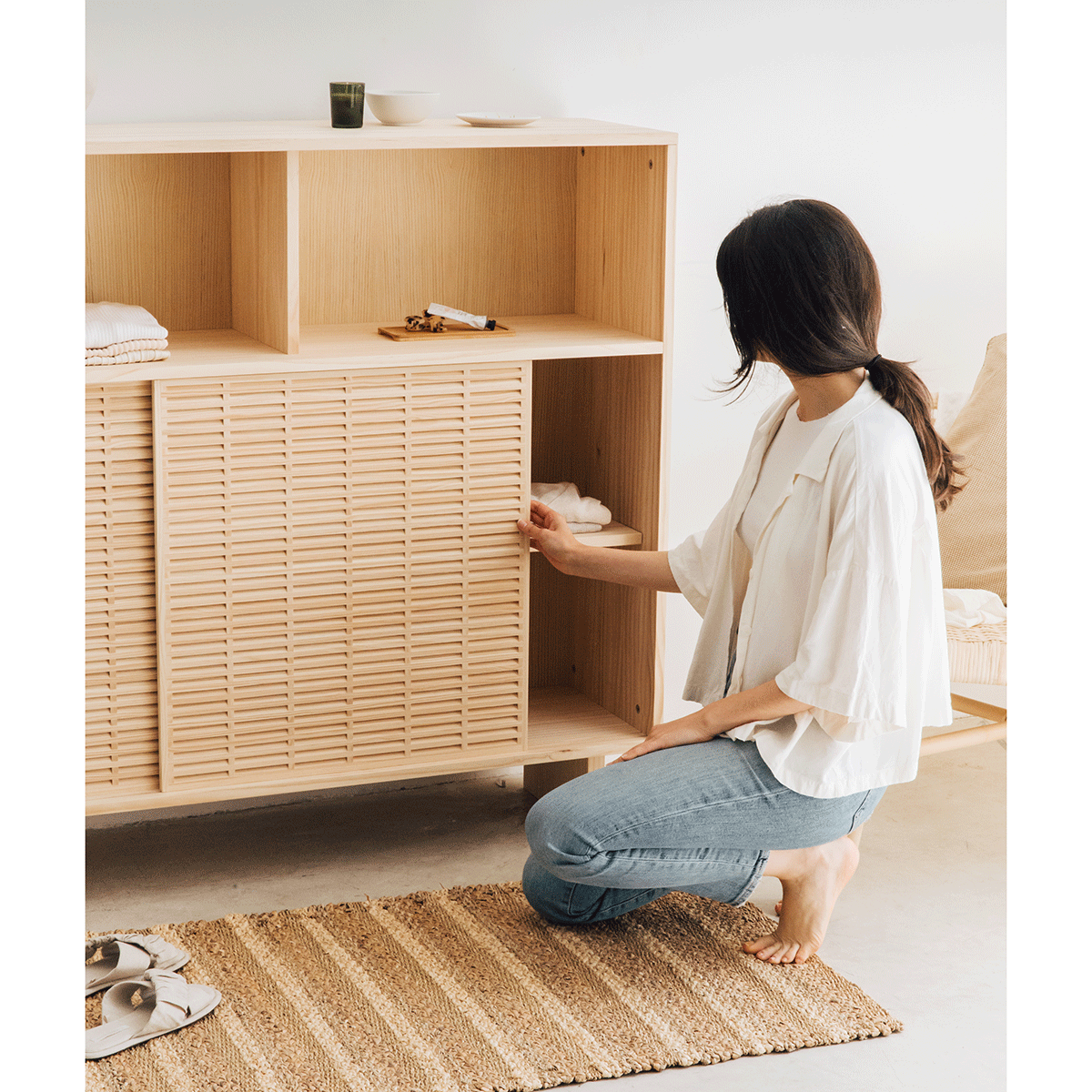 Aparador Voramar de pino con 3 puertas 180 cm