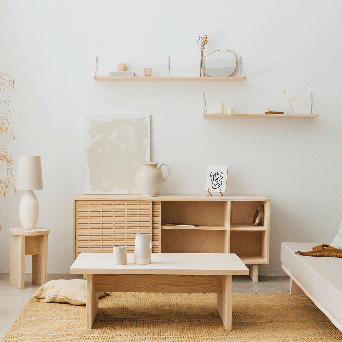 Sideboard Mahón in pine with 2 doors 150 cm