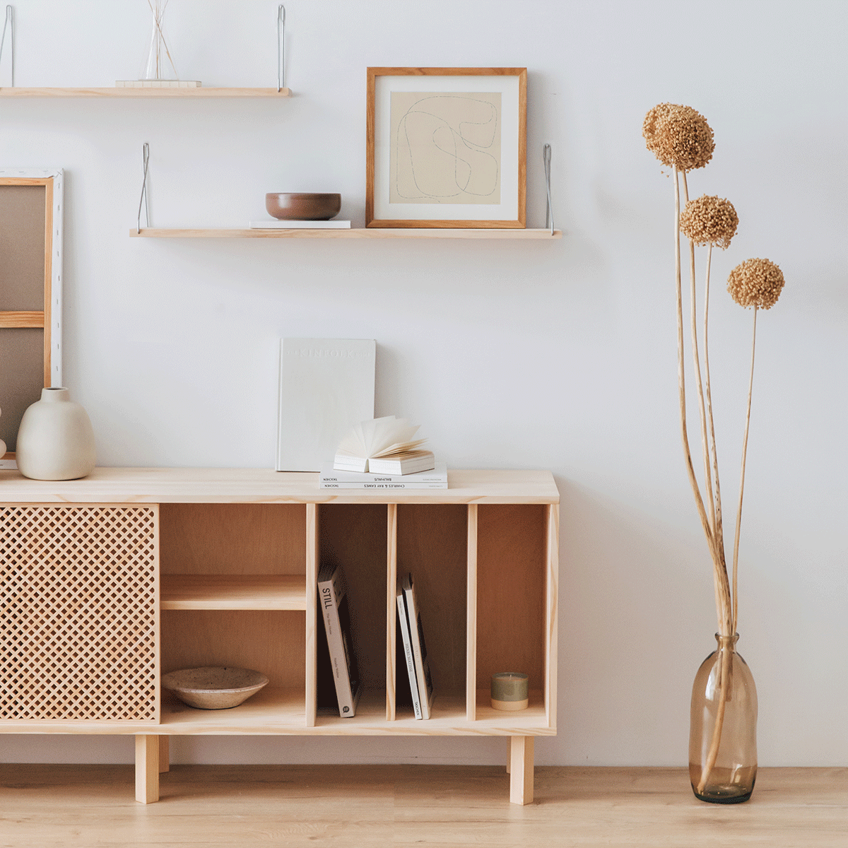 Buffet Ambolo en pin avec 2 portes 170 cm