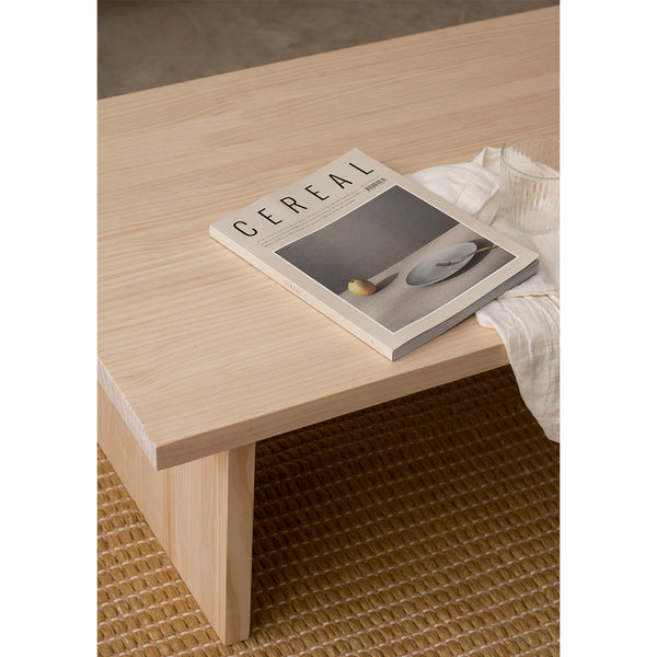 Binibeca - Rectangular coffee table in natural wood 100 cm