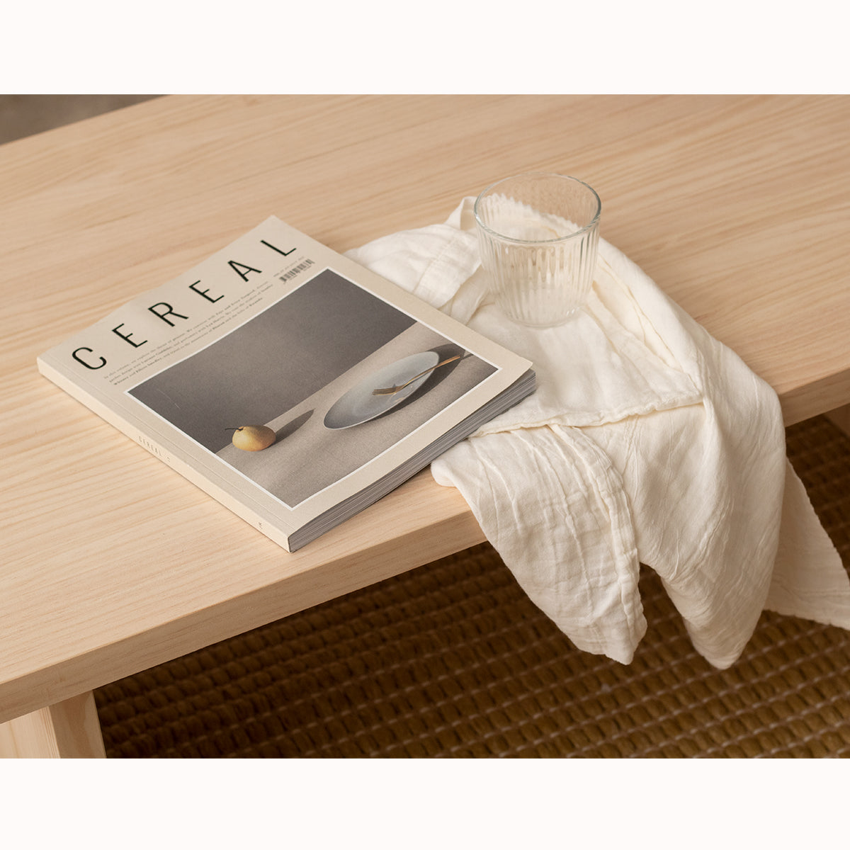 Binibeca - Rectangular coffee table in natural wood 100 cm