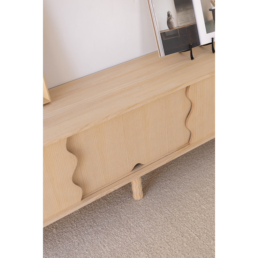 Malaret TV stand in pine wood with 3 doors 180 cm