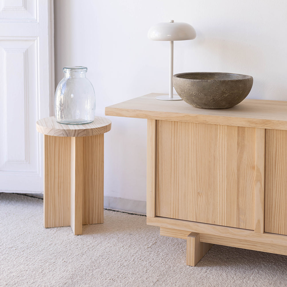 Pi TV furniture made of solid wood with 3 doors 148 cm