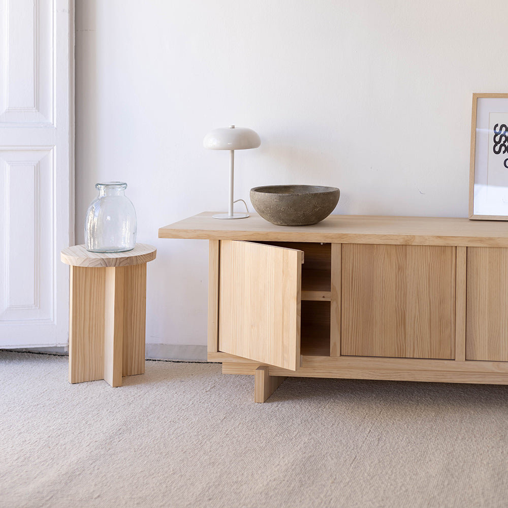 Pi TV furniture made of solid wood with 3 doors 148 cm