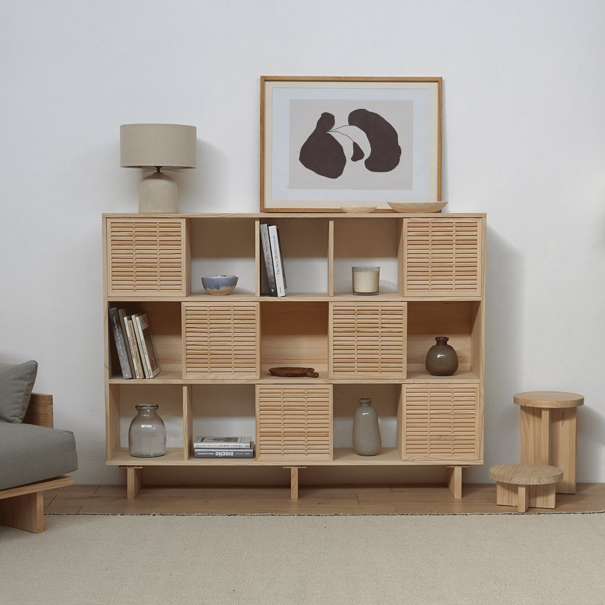 Etagère Morella en pin avec 3 ou 6 portes mallorquina 160 cm