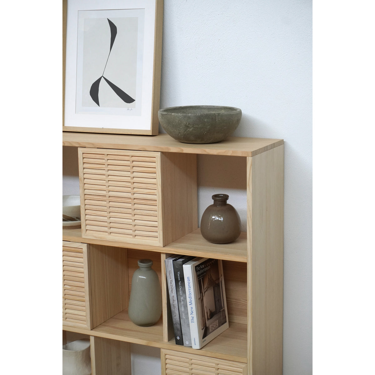 Etagère Morell en pin avec 3 portes mallorquina 98 cm