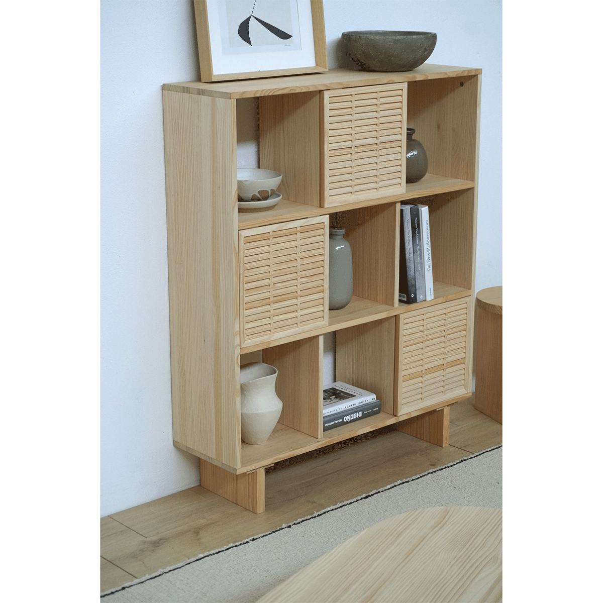 Etagère Morell en pin avec 3 portes mallorquina 98 cm