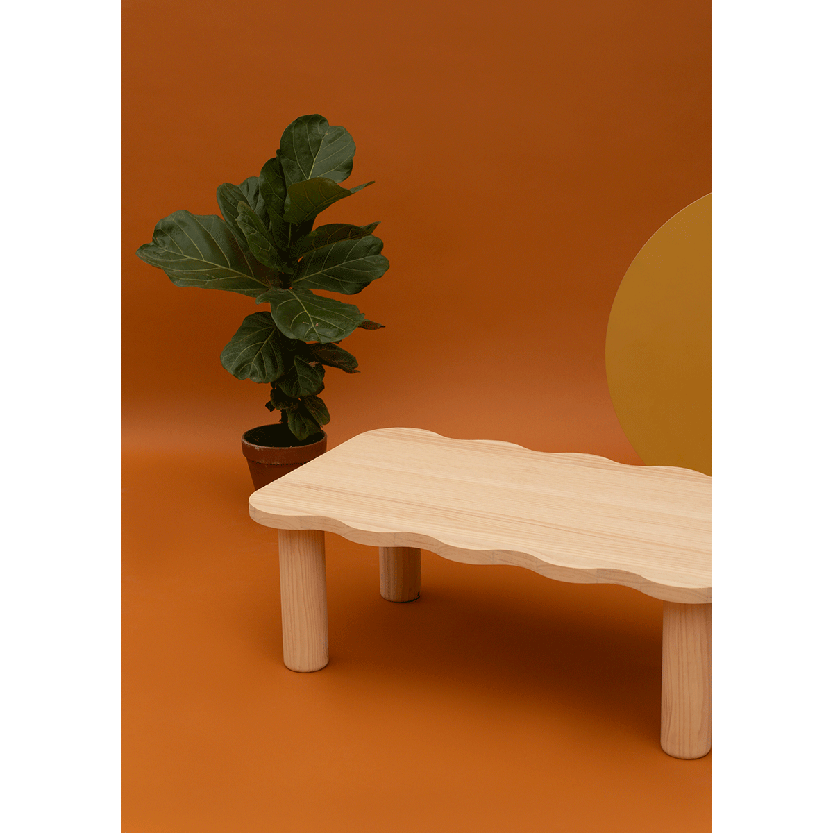 Palamos - Mesa de centro en madera maciza de pino 100 cm