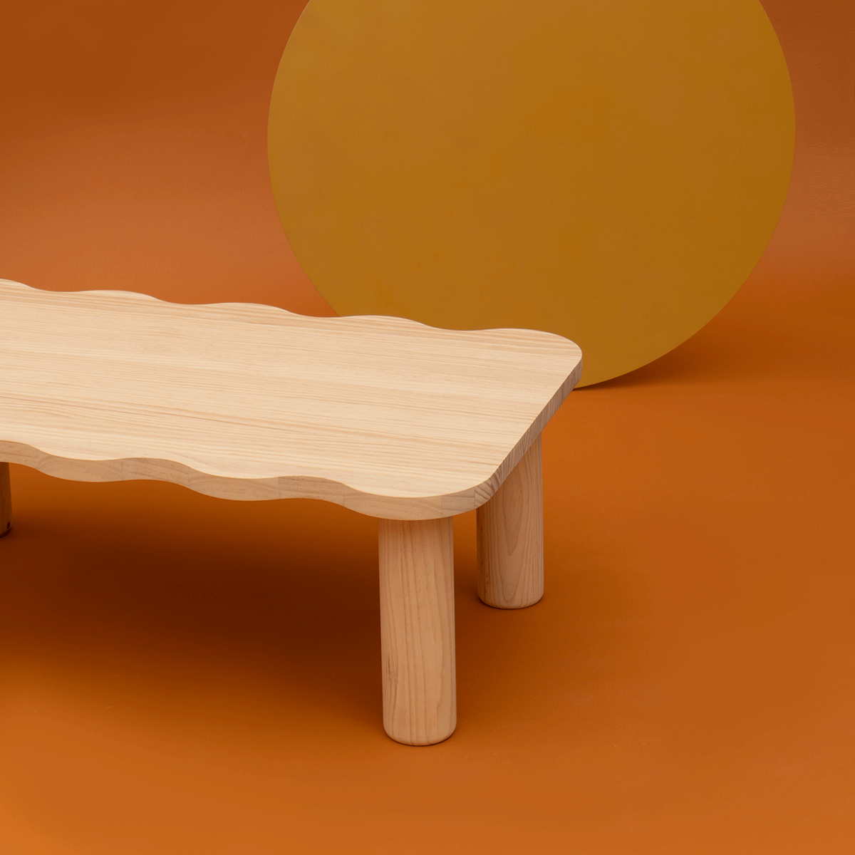 Palamos - Mesa de centro en madera maciza de pino 100 cm