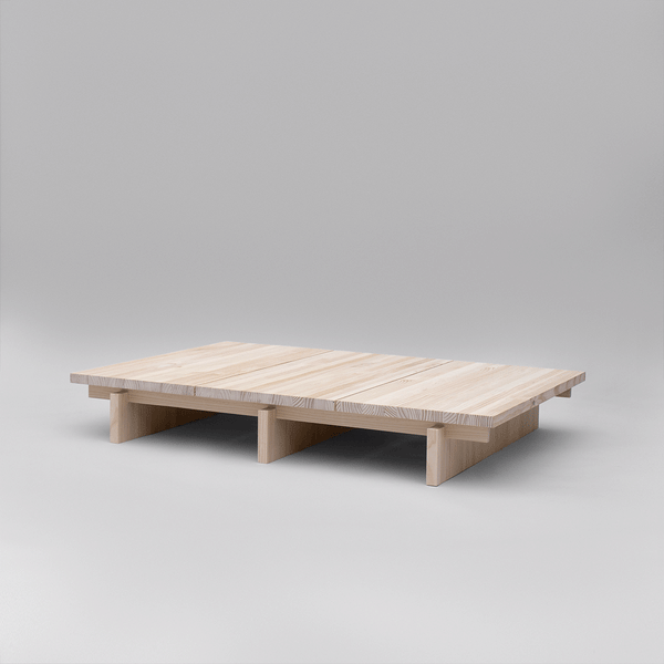 Nova - Rectangular coffee table in solid pine wood 135,2 cm