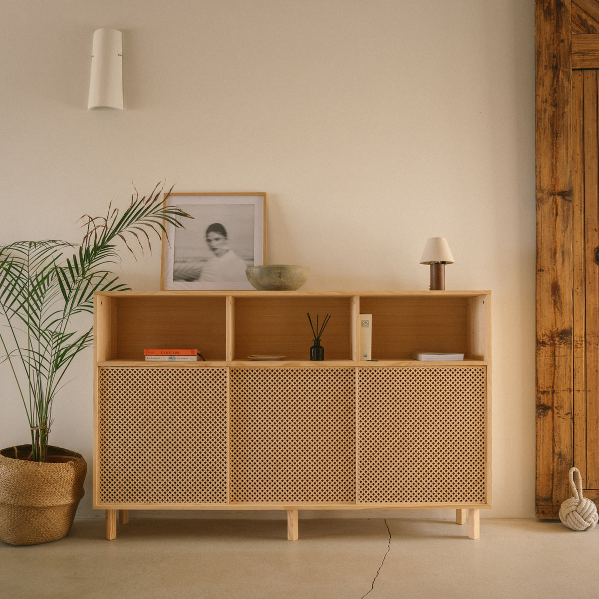 Buffet Mundina en pin avec 3 portes 180 cm