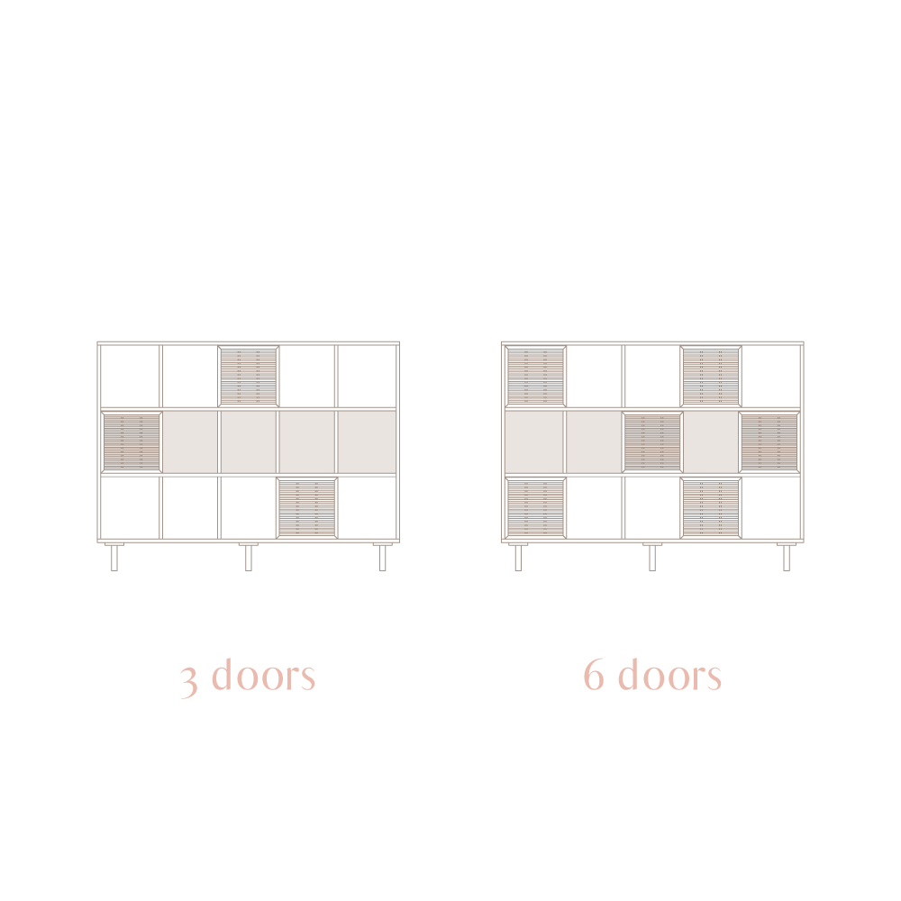 Etagère Morella en pin avec 3 ou 6 portes mallorquina 160 cm