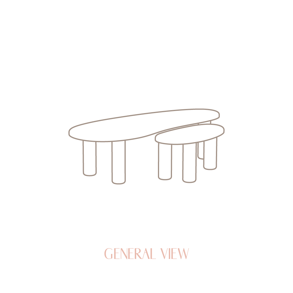 Set de 2 tables basses en pin massif Tramadiu et Tuna