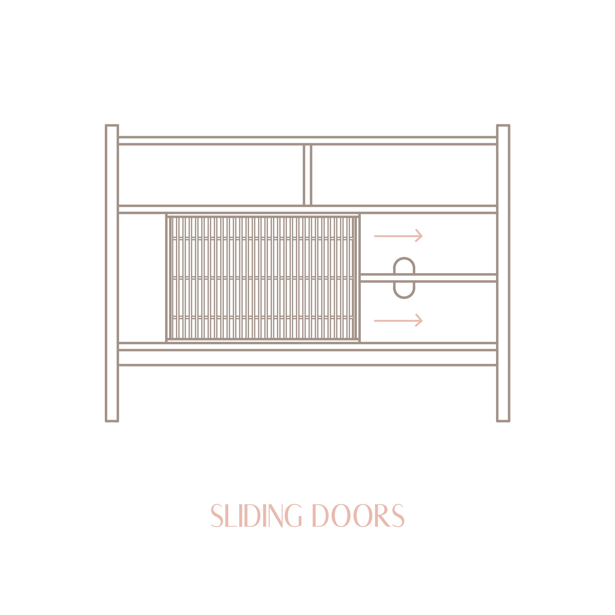 Small Mesquida solid wood sideboard for vinyl records 1 door 102 cm