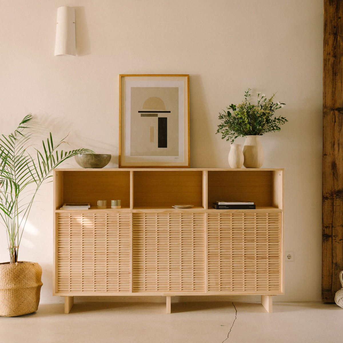 Buffet Voramar en pin avec 3 portes 180 cm