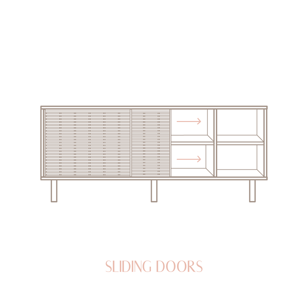 Sideboard Mahón in pine with 2 doors 150 cm