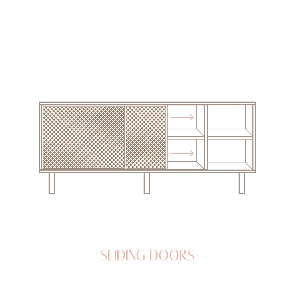 Moraig sideboard in pine with 2 lattice doors 150 cm