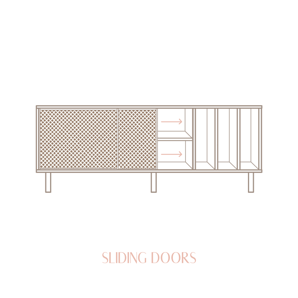 Buffet Ambolo en pin avec 2 portes 170 cm