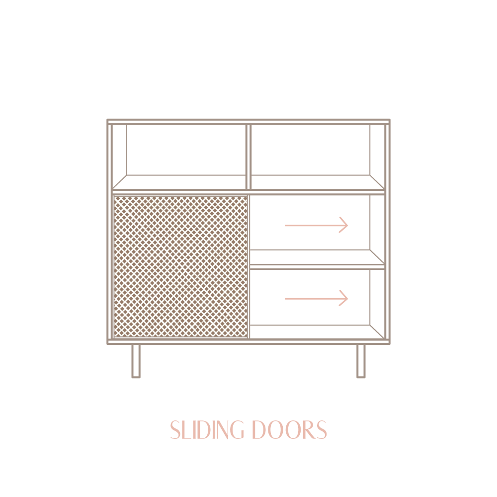 Buffet en pin Cadaqués avec 2 portes 120 cm