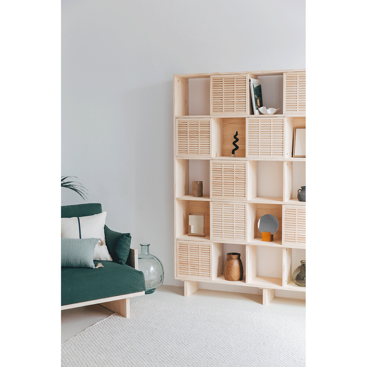 Bücherregal Xelida Kiefer mit 5 oder 10 mallorquina Türen 160 cm