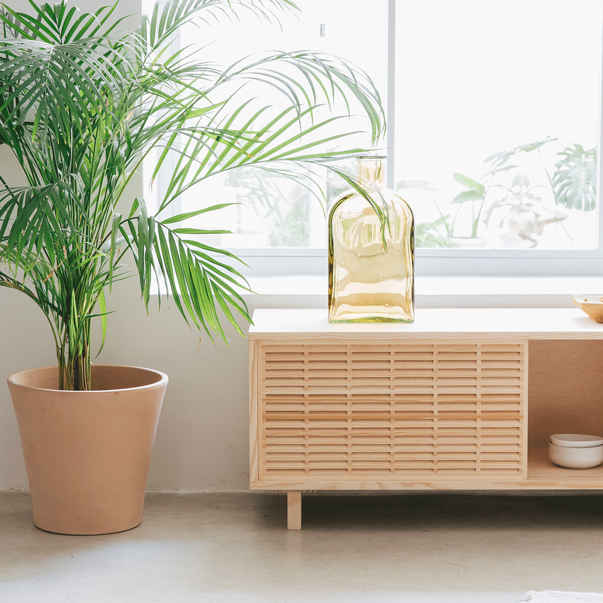 Mitjana TV stand of pine with 3 mallorquina doors 180 cm