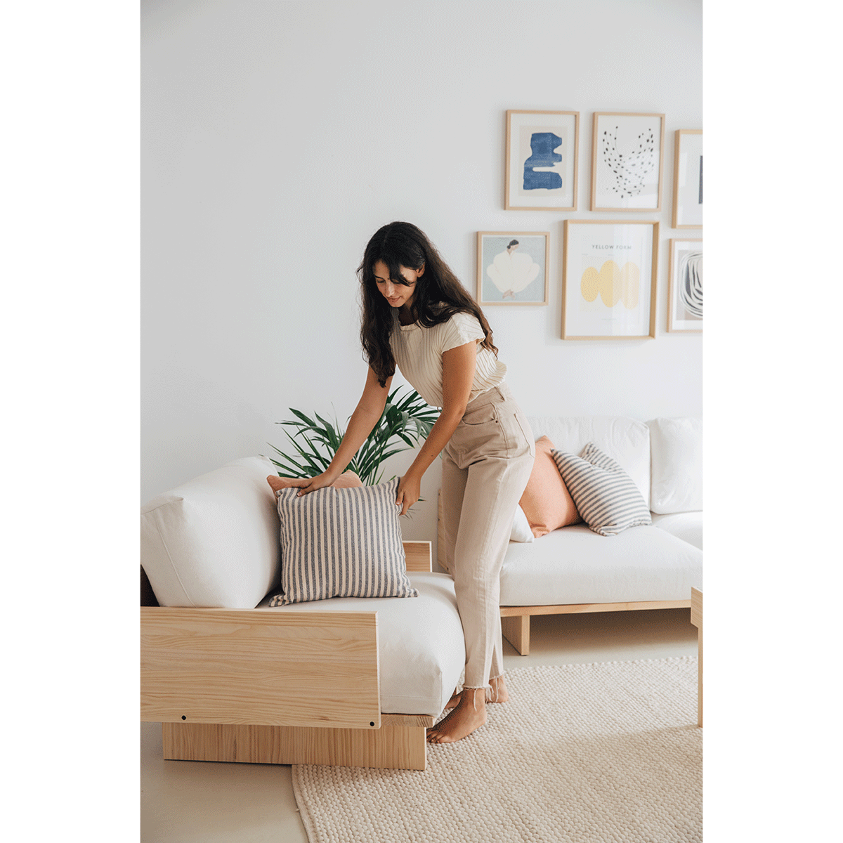 Fauteuil Bora en bois de pin, style méditerranéen 95 cm