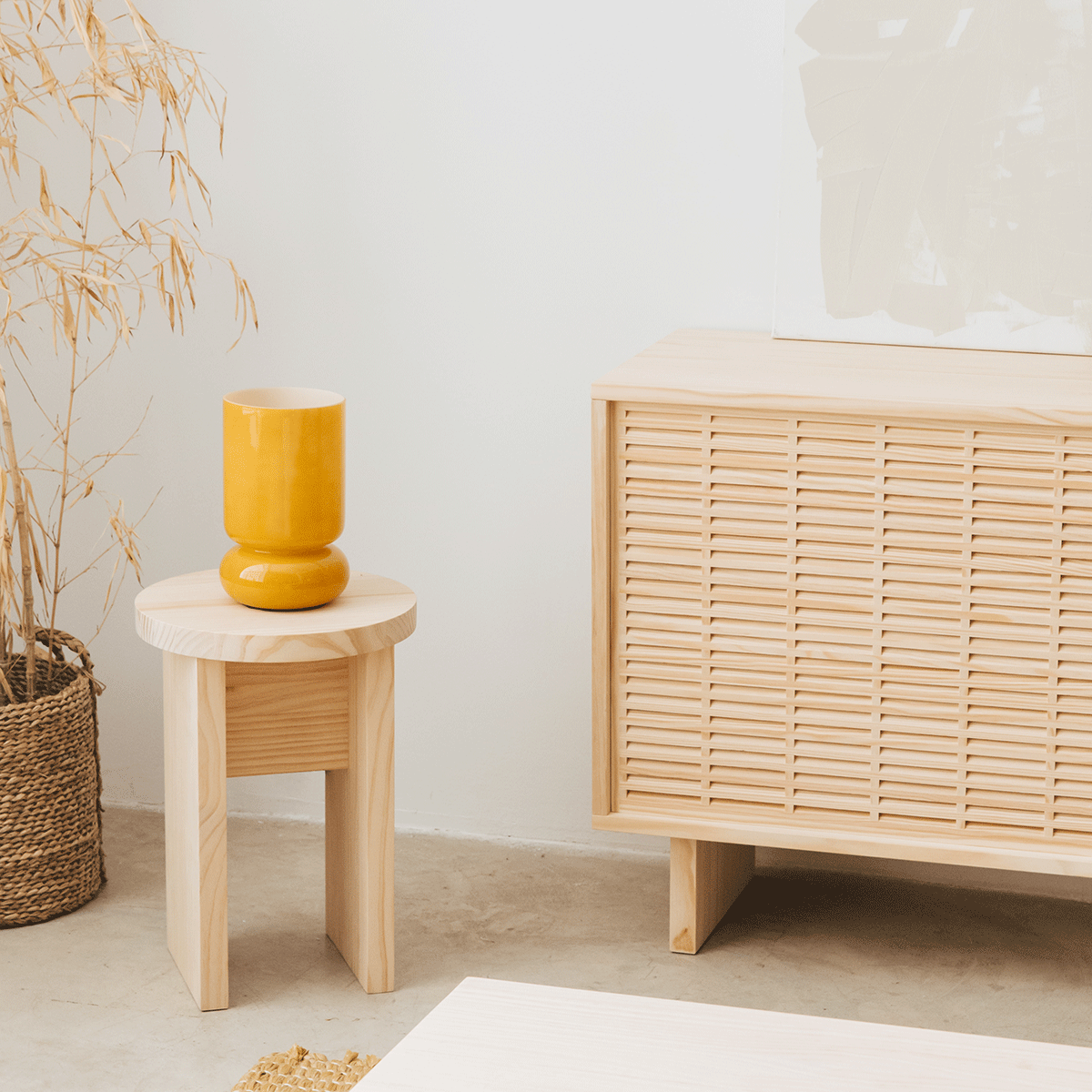 Cala pine sideboard with 2 doors 120 cm