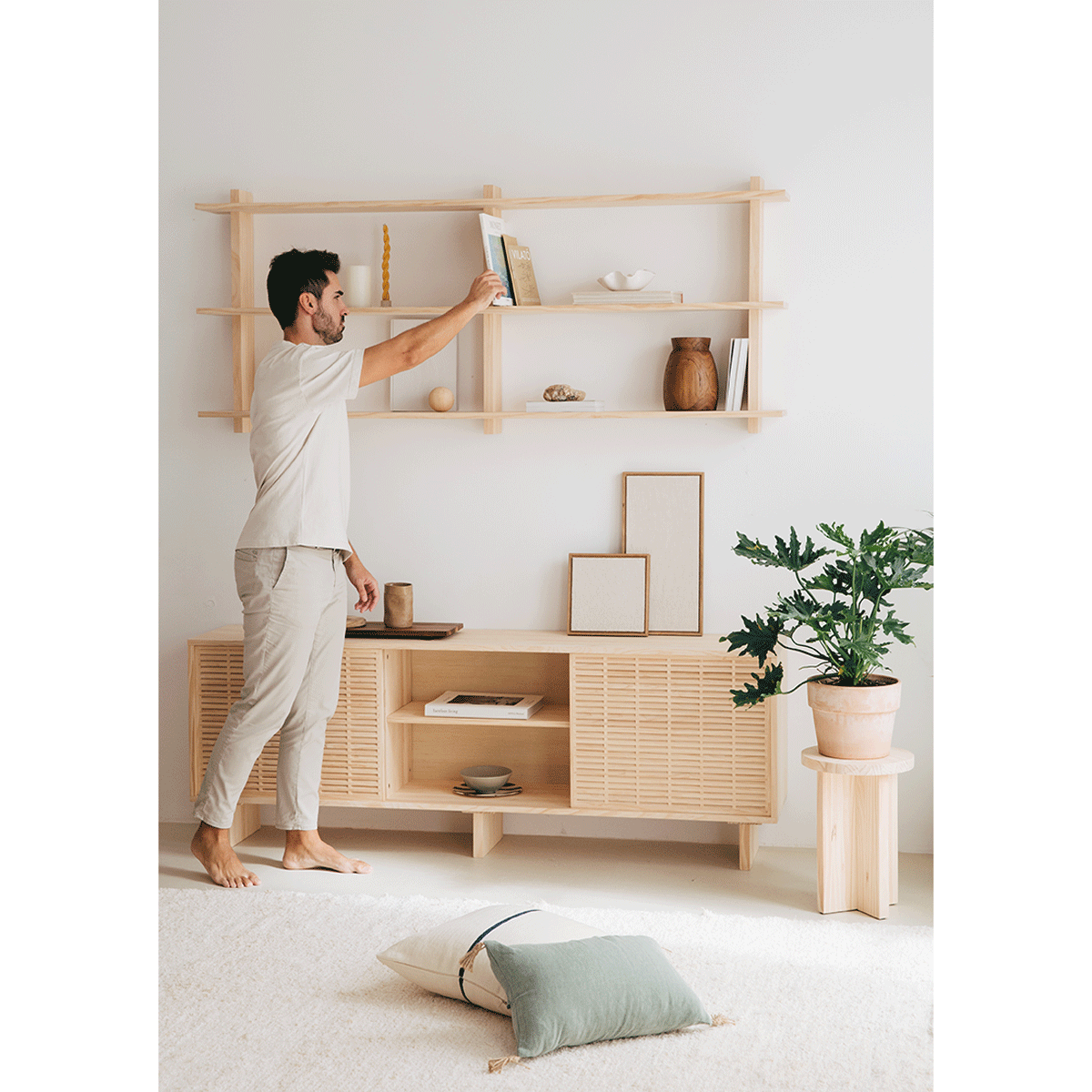Miramar floating triple shelf from 90 cm to 180 cm