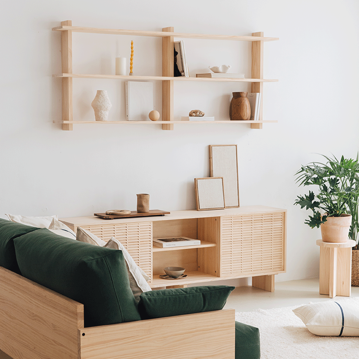 Miramar floating triple shelf from 90 cm to 180 cm