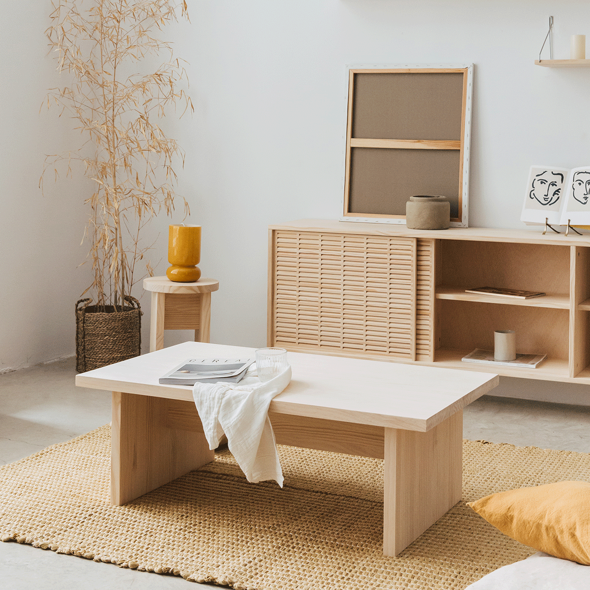 Sideboard Mahón in pine with 2 doors 150 cm