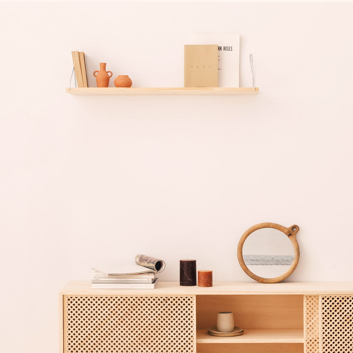 Estante de pared de madera natural 60 cm y 90 cm - Macarelleta