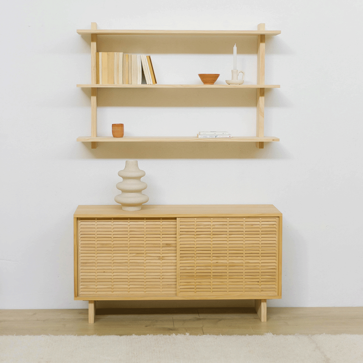 Miramar floating triple shelf from 90 cm to 180 cm