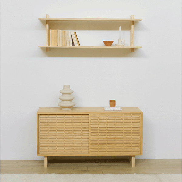 Double wall shelf Soller 90 cm to 180 cm