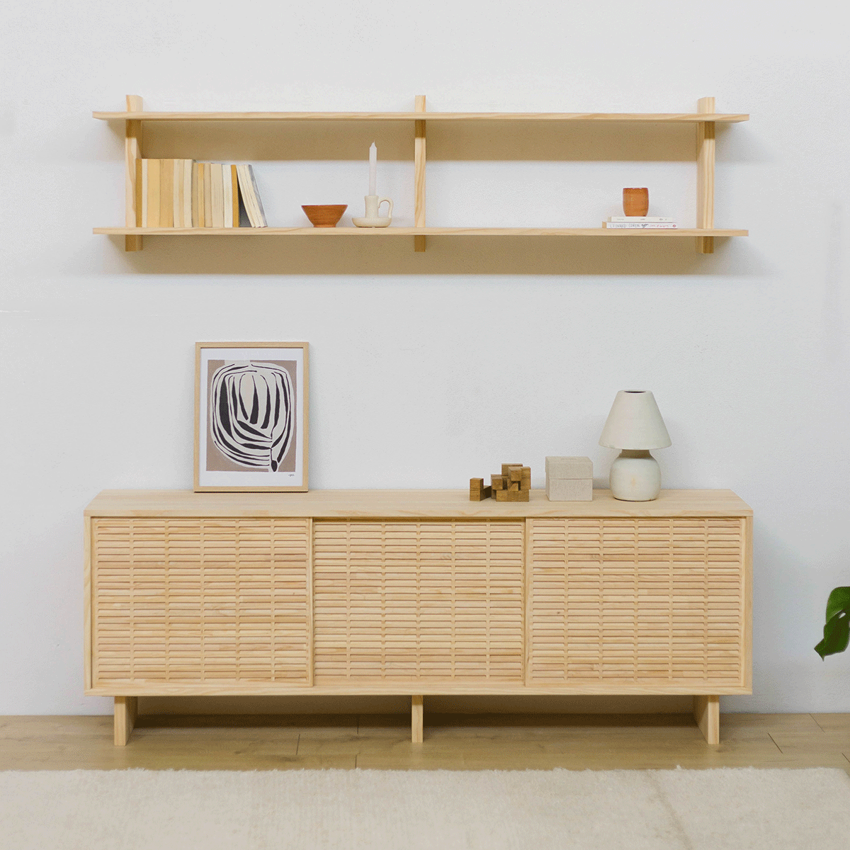 Estante doble de pared Soller de 90 cm a 180 cm