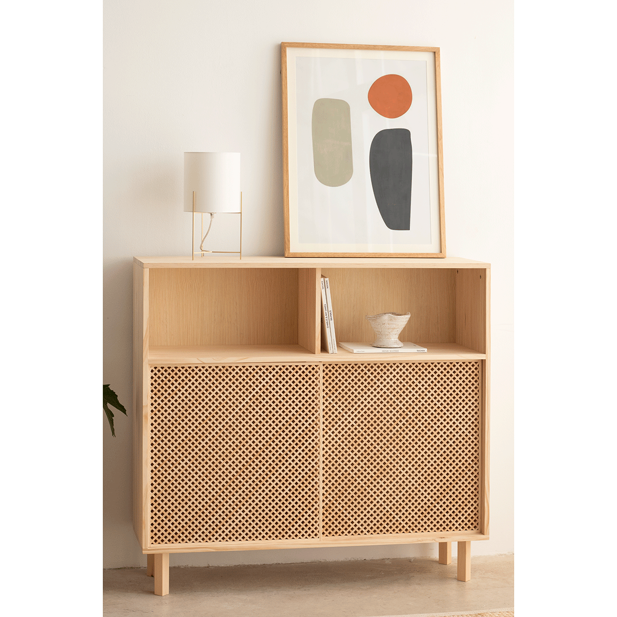 Buffet en pin Cadaqués avec 2 portes 120 cm