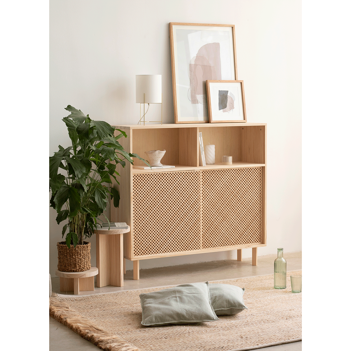 Buffet en pin Cadaqués avec 2 portes 120 cm
