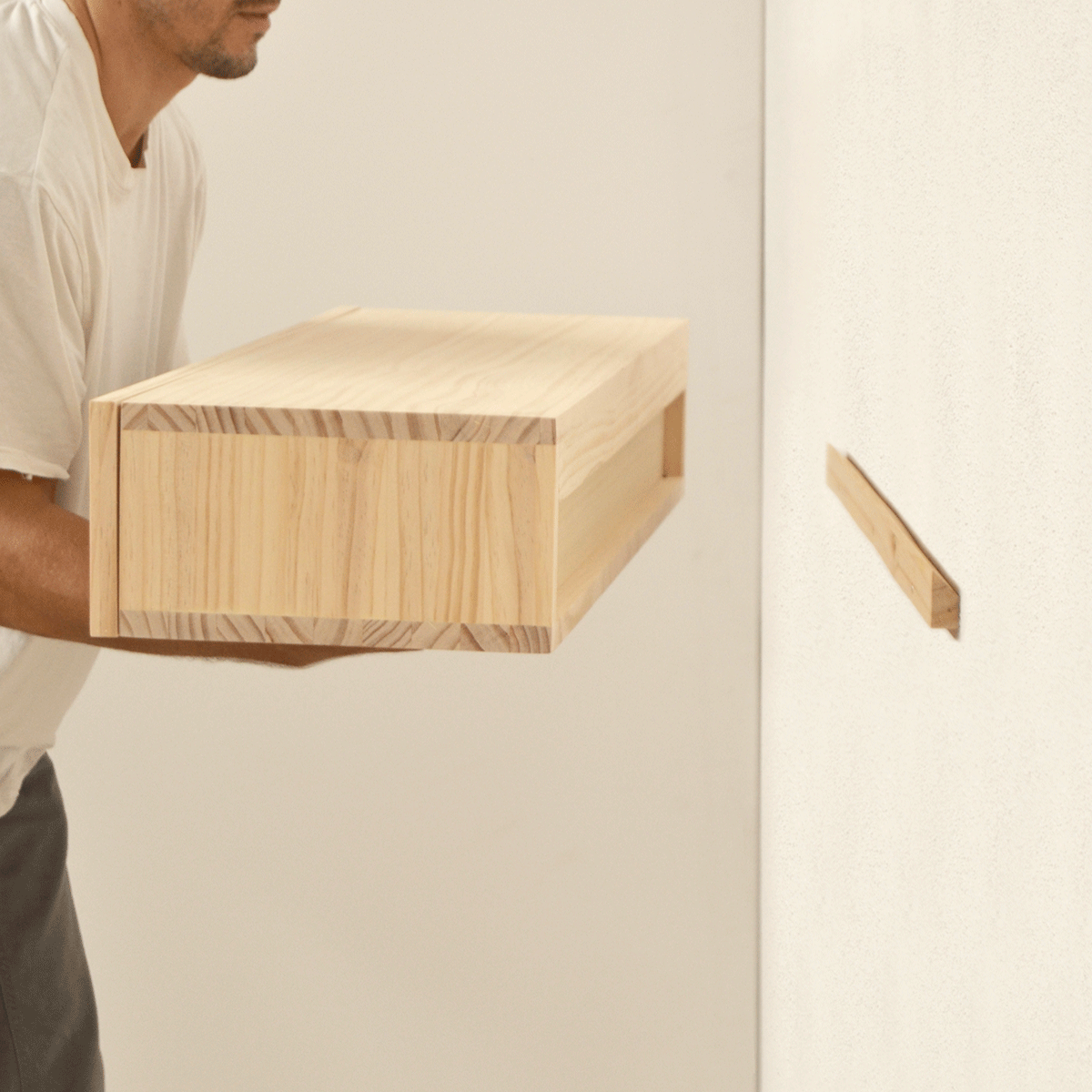 Wand Flurmöbel aus Naturholz 95cm - Ibiza