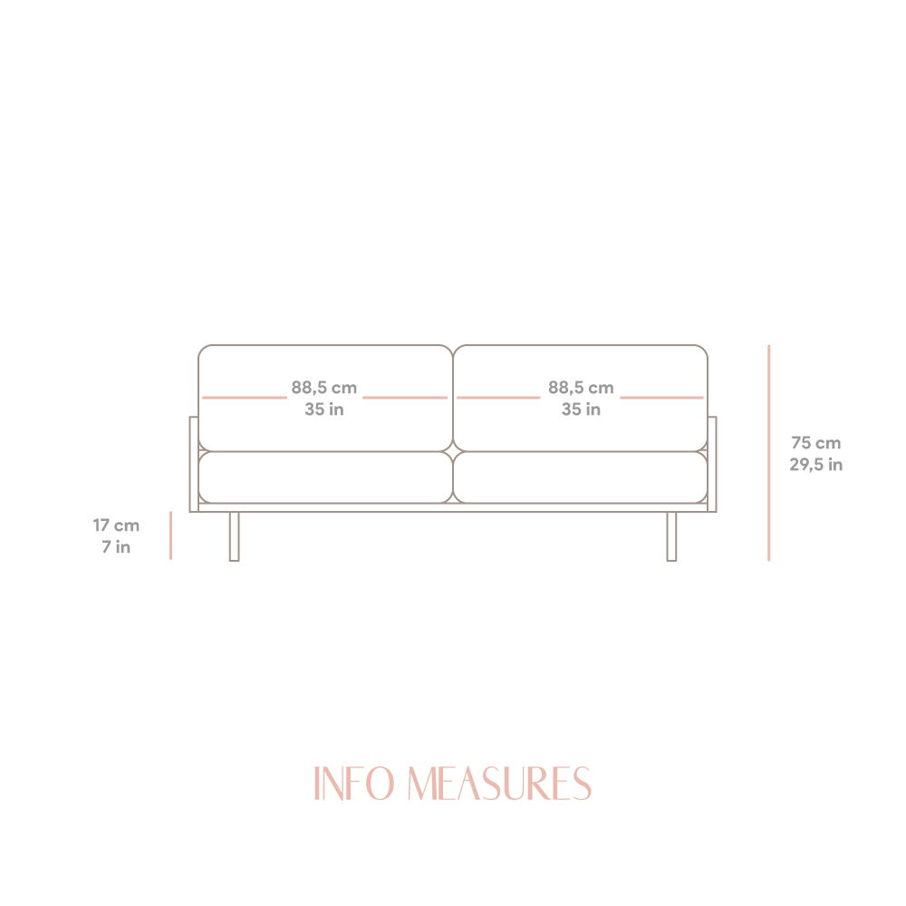Mistral Zweisitzer-Sofa Mediterraner Stil 183 cm