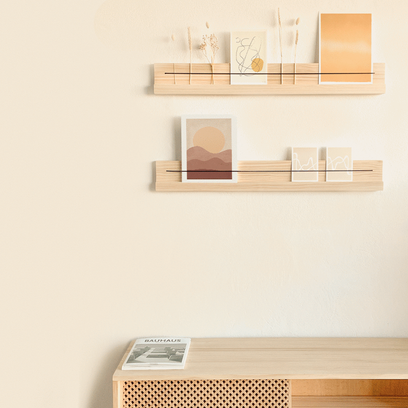 Wooden shelf for pictures 90cm, 150cm, 165cm, 180cm - Llevantina