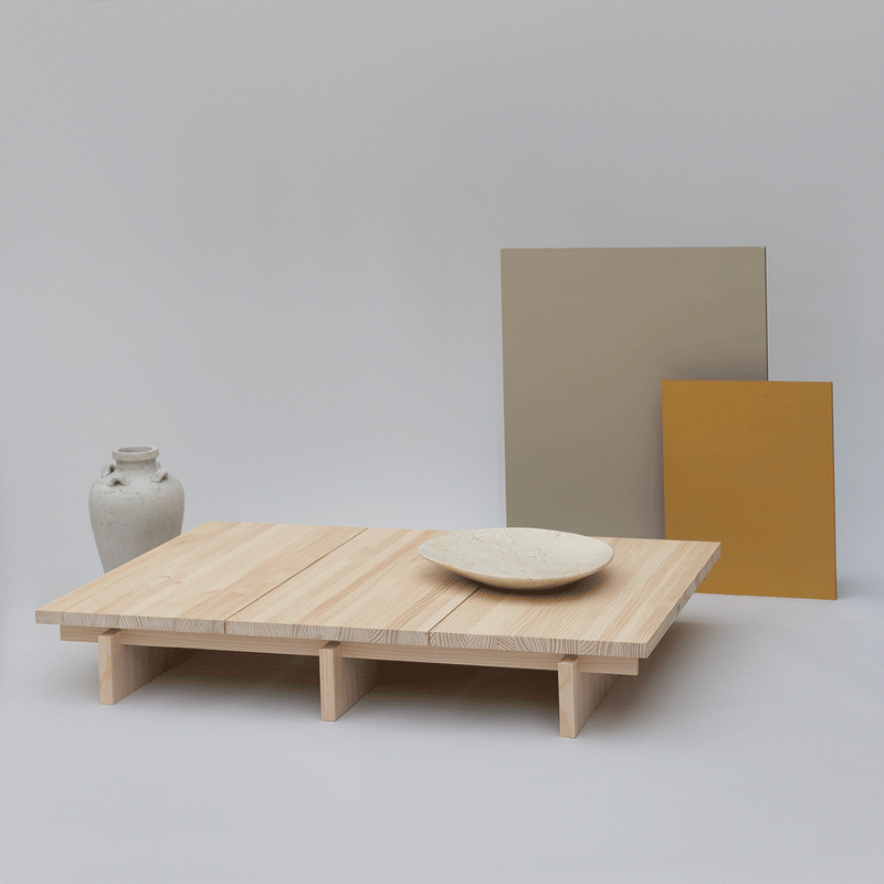 Nova - Rectangular coffee table in solid pine wood 135,2 cm