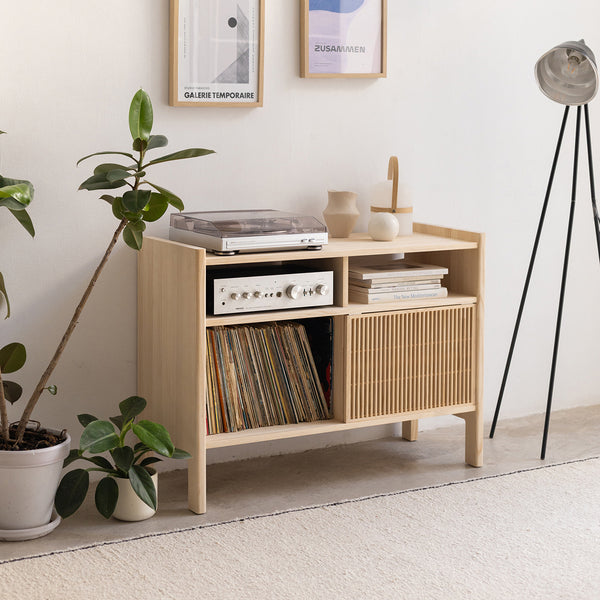 Mesquida buffet en vinyle en bois massif 1 porte 102 x 75 cm