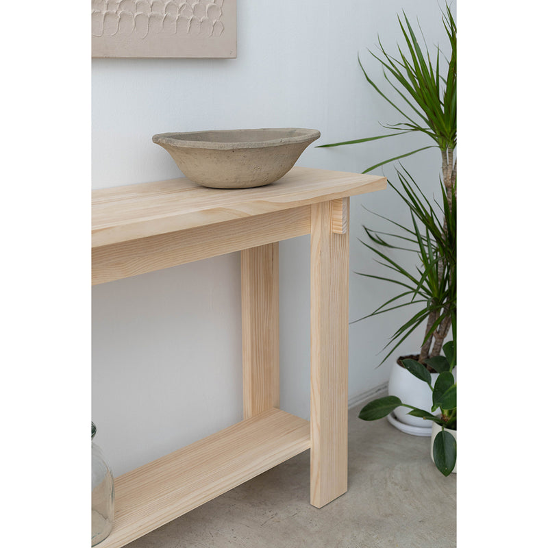 Console Tagomago in solid natural pine 120 x 80 cm